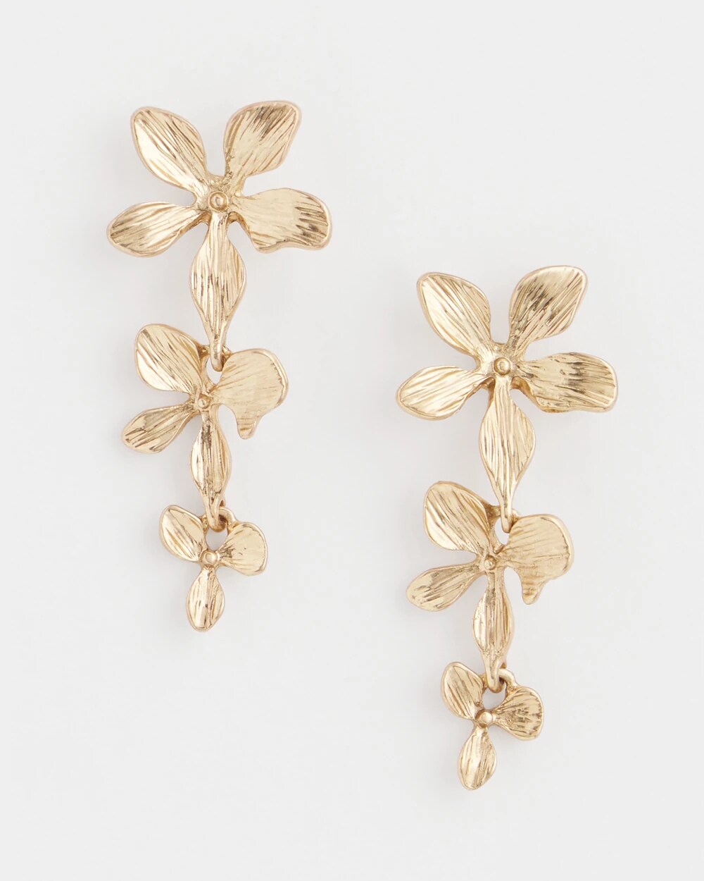 ピアス Numbering Ellipse Glass Drop Earrings #5212 5BNY866 No Droop® Gold Tone Floral Drop Earrings | Chico's